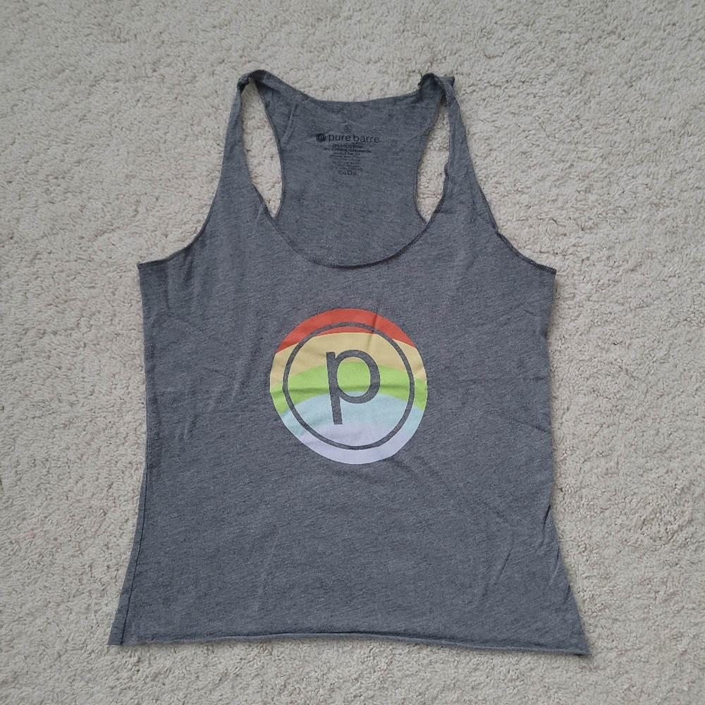 Pure Barre Fitted Gray Sleeveless Tank Top